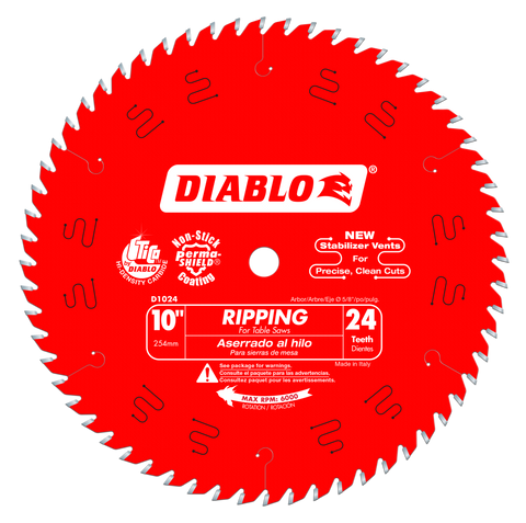 Diablo 10 in. x 24 Tooth Ripping Saw Blade D1024X