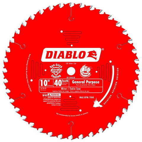 Diablo 10 in. x 40 Tooth General Purpose Saw Blade D1040X