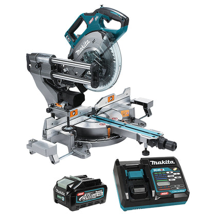 Makita 40Vmax XGT Brushless 8-1/2" Dual Compound Mitre Saw w/AWS, 4.0Ah x1Kit LS002GM102