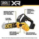 Factory refurbished DeWalt  20V MAX* 8 in Brushless Cordless Pruning Chainsaw (Tool Only)DCCS623B