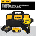 Factory Refurbished DEWALT® 20V MAX* Brushless Cordless 30° Paper Tape Framing Nailer Kit DCN930P1