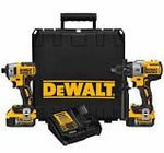 Factory Refurbished Dewalt 20V MAX* Cordless Brushless XR® Hammerdrill & Impact Driver Combo Kit (5.0AH) DCK299P2