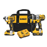 Factory Refurbished DeWalt 20V MAX* XR® Hammer Drill/Driver With POWER DETECT™ Tool Technology & Impact Driver Kit DCD299D1W1