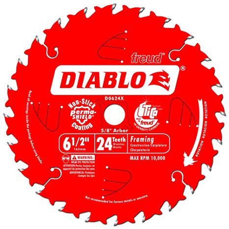 Diablo D0624 6-1/2 in. x 24 Tooth Framing Saw Blade